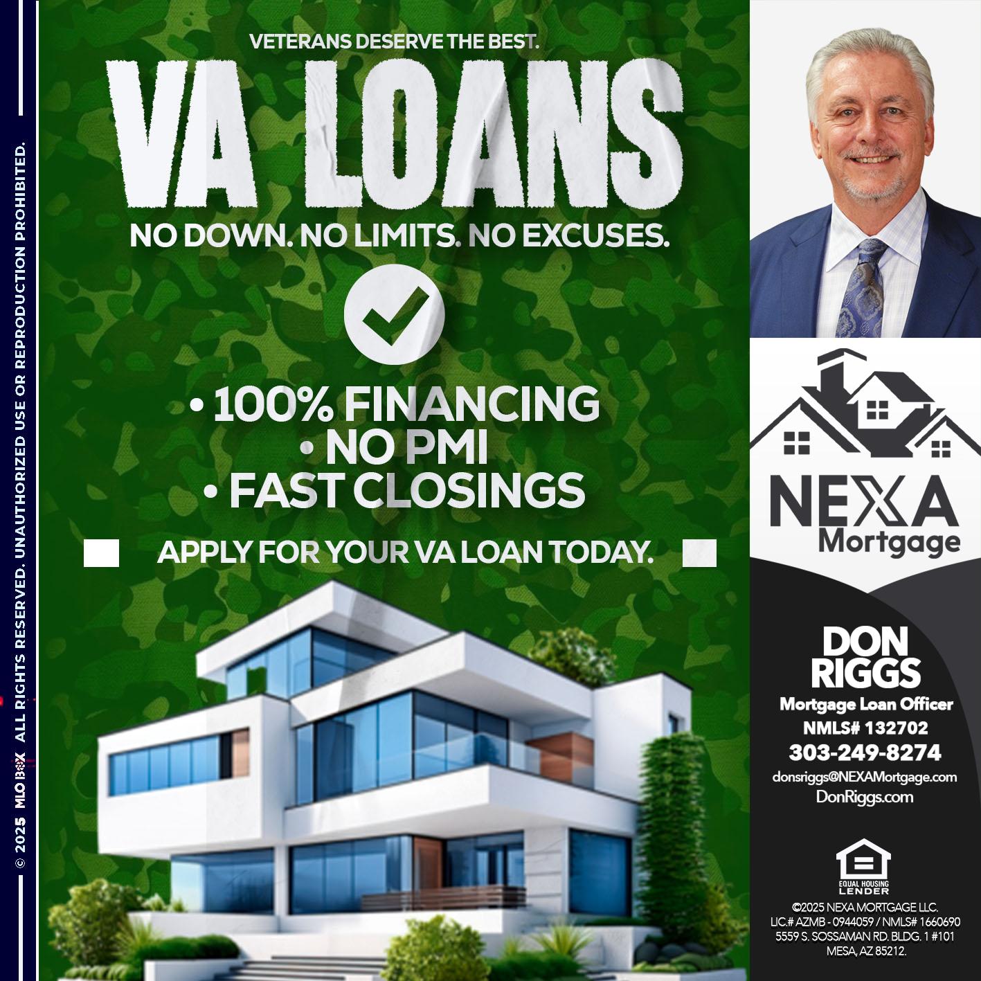 VA LOANS - Don S Riggs -Sr. Loan Officer | Recruiter
