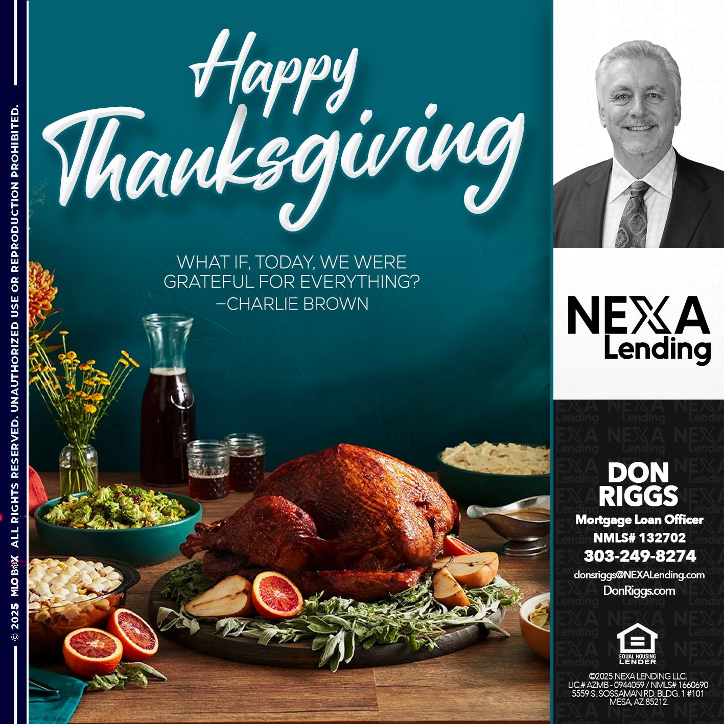 happy Thanksgiving - Don S Riggs -Sr. Loan Officer | Recruiter