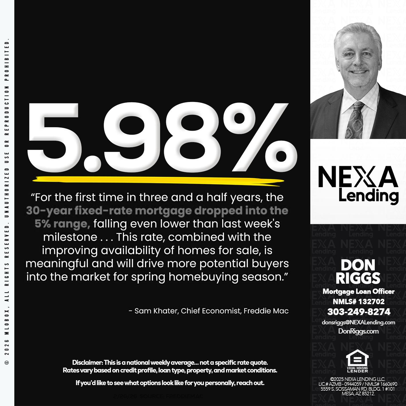 5.98% - Don S Riggs -Sr. Loan Officer | Recruiter